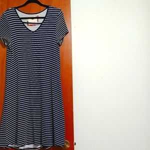 Cupio blue and white striped dress